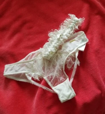 Sexy Lace Garter And Panty 2-piece Set in Ivory for Bride - Image 1 of 4