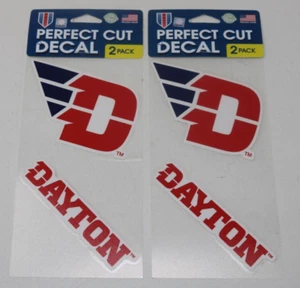 DAYTON FLYERS 4"X4" DIE CUT DECAL 2-PACK CAR HOME NEW WINCRAFT Lot of 2 Packs - Picture 1 of 2