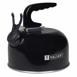 Valiant Portable Camping Whistling Kettle - Black - 1 Litre