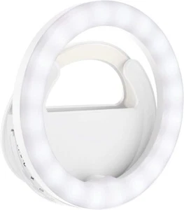 Selfie Ring Light Rechargeable Clip on Ring Light with 40 LED Lights Portable - Picture 1 of 6