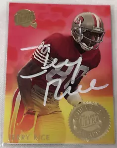 CARTOLINA JERRY RICE firmata 1994 Fleer Ultra NFL - San Francisco 49ers - Autografo - Foto 1 di 2