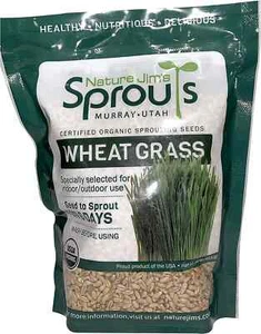 Wheatgrass Seeds - 100% Organic Wheat Grass Seed for Sprouting - Cat Grass Plant - Picture 1 of 2