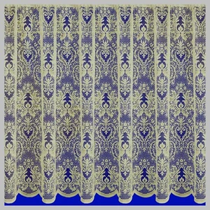 Luxury Diana Thick Floral Cream Cotton Look Lace Net Curtain Sold by the Metre - Picture 1 of 3