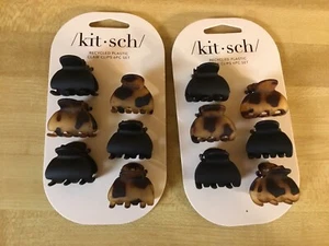 2 New Kit-sch Kitsch Small Claw Clips Set (6 Each)  Black/tortoise Tort Shell - Picture 1 of 2