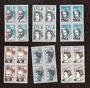 FRANCE 1962 - SN: B359-364 - Famous Men - MNH - Complete Set of 4 blocks - Picture 1 of 2