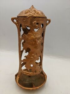 Vintage Carson 94 Oak Leaf Man Spirit Forest Metal Lantern Copper Colored