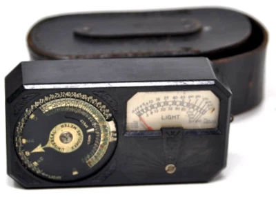 Винтажный Weston фотронный света экспонометр кожаный чехол ар-деко бакелит 1935 - Изображение 1 из 4