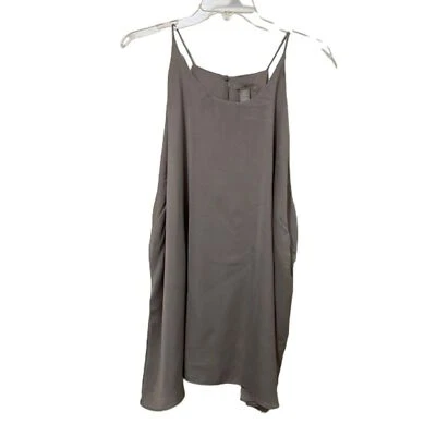 Blusa H&M Gris Satinado Sin Mangas Mujer Talla Extra Grande XL Fluida Minimalista Foto 1 de 4