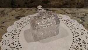 SMALL HOFBAUER 24% LEAD CRYSTAL CHEST STYLE TRINKET BOX WITH ORNATE LID - Picture 1 of 8