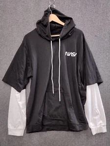 NASA Unbranded Logo Hoodie Sweatshirt Black/White Size XXL - Picture 1 of 9