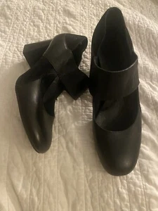 Born Women’s Motola Mary Jane Black Leather Block Heel Pump Size 9 - Picture 1 of 6