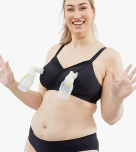 Cake Maternity Soft Wire Free Nursing Bra for Breastfeeding, Black, Size XL - Picture 1 of 5