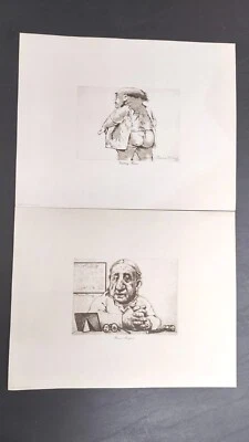 Lote de impresión vintage de Charles Bragg - HORAS DE VISITA Y CIRUJANO CEREBRAL 14,5"X11,5"  Foto 1 de 4