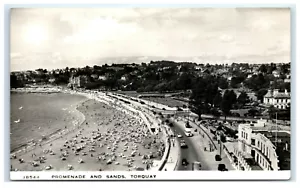 Postcard Torquay Devon Promenade and Sands real photo - Picture 1 of 2