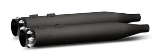 RC Components Black RCX Edge 4" Slip On Mufflers Eclipse Tips Harley FLH - Picture 1 of 1