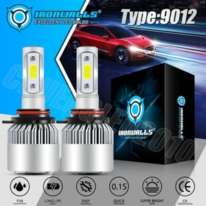 IRONWALLS 9012 LED Faro Bombilla Kit 1000000LM Haz Alto Bajo Súper Brillante Blanco - Imagen 1 de 12