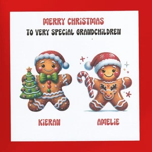 Personalised Christmas Card to all the Grandchildren Granddaughters Grandsons - Picture 1 of 5