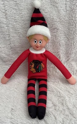 NHL Chicago Blackhawks Holiday Buddy Elf Red Doll Boy Forever Collectibles Foto 1 de 4