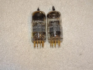 2 x 6922 (6DJ8) Amperex "PQ" Tubes*Tested Pair* Gold Pins* #4 - Picture 1 of 4