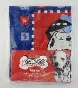 Vintage Disney 101 Dalmatians Vintage Fabric Panel Domino Pillow Front New NIP - Imagen 1 de 5