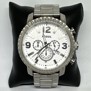 Fossil JR1444 Men's Silver Stainless Steel Analog White Dial Quartz Watch HME567 - Picture 1 of 11