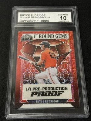 Bryce Eldridge 2024 LEAF ROOKIE PROOFS 1/1 CCG 10 Giants Rookie - Image 1 of 2