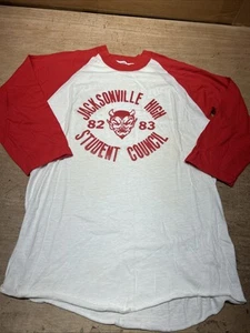 Vintage 1983 Jacksonville High School (Arkansas) Student Council 3/4 Jersey Sz M - Picture 1 of 6