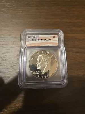 1977 S IGC PR69 DCAM Ike Dollar - Image 1 of 2
