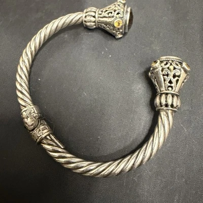 Brazalete vintage MIDAS de plata de ley/oro 14k/piedras preciosas para dama Foto 1 de 4