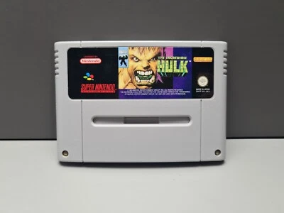 THE INCREDIBLE HULK SUPER NINTENDO SNES PAL UKV MODUL CARTRIDGE - Bild 1 von 4