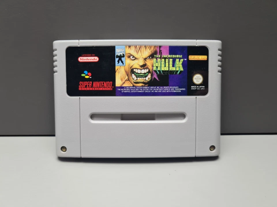 THE INCREDIBLE HULK SUPER NINTENDO SNES PAL UKV MODUL CARTRIDGE - Bild 1 von 4
