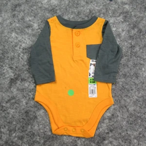 Garanimals Niños One Piece 0 3 Meses Amarillo Gris Mangas 3/4 A presión Fondo - Imagen 1 de 13
