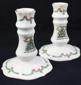 Lenox Joys of Christmas Giftware Pair of 2 Small Candlesticks - Picture 1 of 5