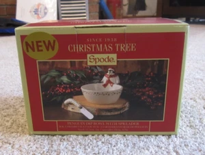 NEW Spode Christmas Tree Penguin Dip Bowl & Spreader NIB - Picture 1 of 2