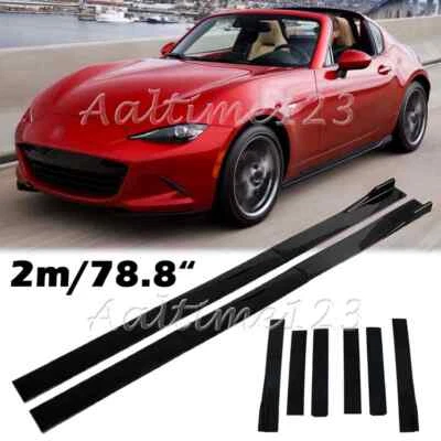 For Mazda MX-5 Miata 2006-2023 Gloss Black Side Skirt Extension Splitter Rocker - Image 1 of 4