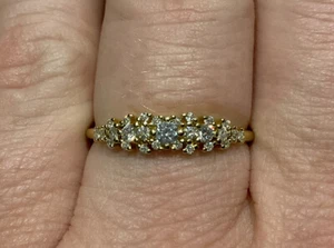 1.0 Carat Lab Created Diamond Round Cut Cluster Ring Gold Plated 925 Size J - Picture 1 of 8