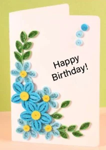 Kit para hacer tarjetas de felicitación Wizardi. Kit de acolchado hágalo usted mismo flores Myosotis F07M3-5-FL6 - Imagen 1 de 5
