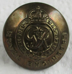 British Army:"ROYAL ENGINEERS BRASS BUTTON" (Large, 26mm, GVIR, WW2 Era, RE) - Picture 1 of 3