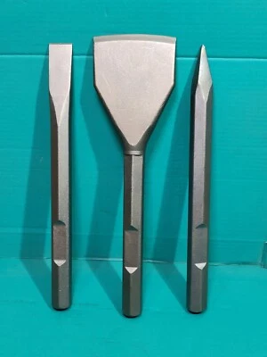 HILTI TE3000 AVR 3pc Breaker Chisel & Point + 115mm Tarmac Cutter 3 chisels Set - Image 1 of 4