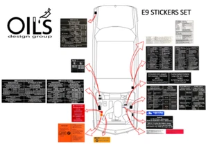 BMW E9 2500CS 3.0CSL - STICKER SET- DECAL - 24 pieces - Picture 1 of 13