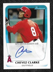 Chevez Clarke 2011 Bowman Prospect Autograph #BPA-CC Los Angeles Angels Rookie - Bild 1 von 3