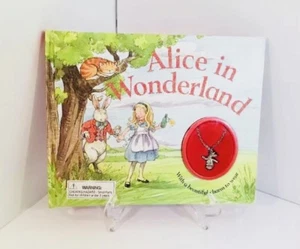 Alice In Wonderland Glitter Book Rabbit Charm Necklace Lewis Carroll 2009 Easter - Picture 1 of 12