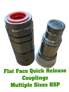 Flat Face Quick Release Couplings - BSP - Male/Female/Full Set - FREE Delivery - Picture 1 of 3