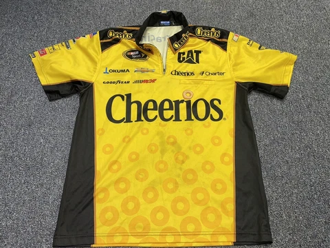 Cheerios Clint Bowyer Nascar RCR Shirt Men's Large Pit Crew Racing Cover