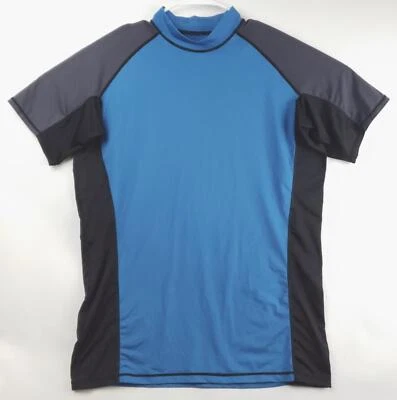 Tesla Shirt Mens XL Blue Black Gray Rash Guard Performance Short Sleeve - Image 1 of 4