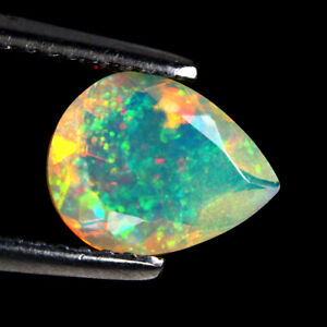 1.01 Ct 9x7 Mm Pear Cut Natural AAA Floral Flash Play Of Color Crystal Fire Opal