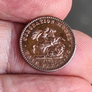 1902 King Edward VII Coronation Model Half Farthing Coin.   