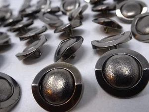 ONE Vintage Black Art Deco Industrial Eyeball Shank Buttons 18mm A133-10 - Picture 1 of 7