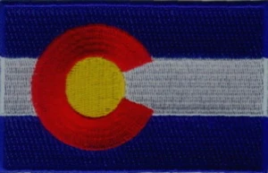 Parches bordados bandera del estado de Colorado de EE. UU. 3,5""x2,25"" plancha - Imagen 1 de 1