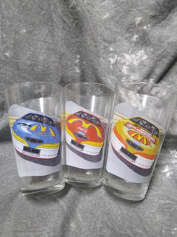 Vintage 1998 McDonalds Bill Elliott NASCAR 50th Anniversary Glasses Set Of 3 Cover